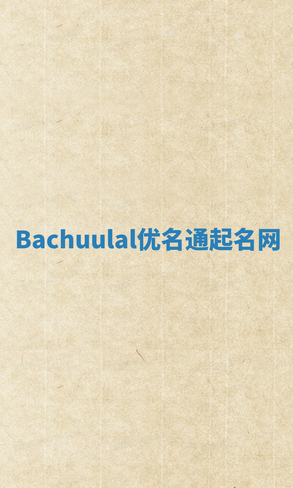 Bachuulal优名通起名网