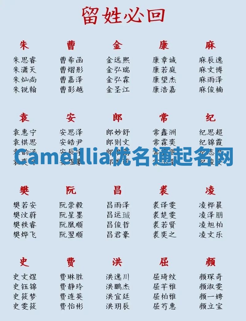 Cameillia优名通起名网