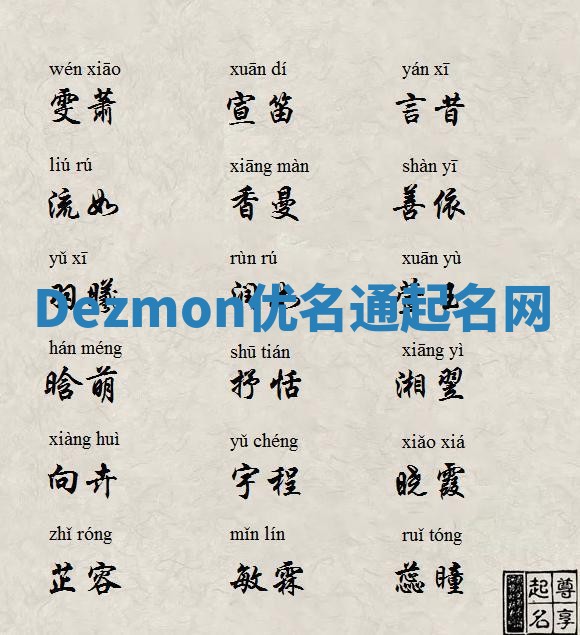 Dezmon优名通起名网