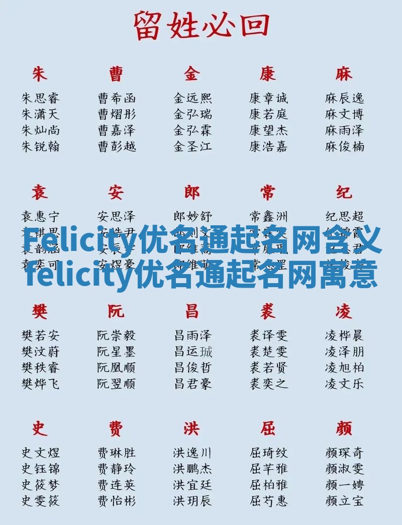 Felicity优名通起名网含义_felicity优名通起名网寓意
