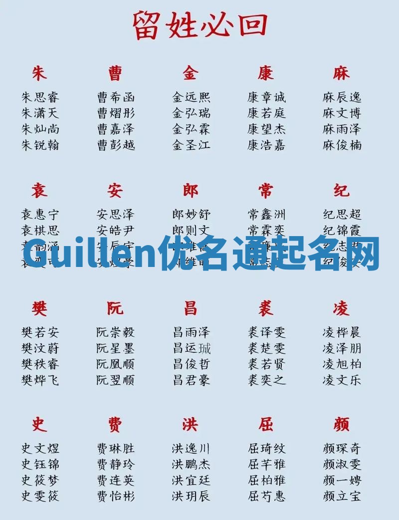 Guillen优名通起名网