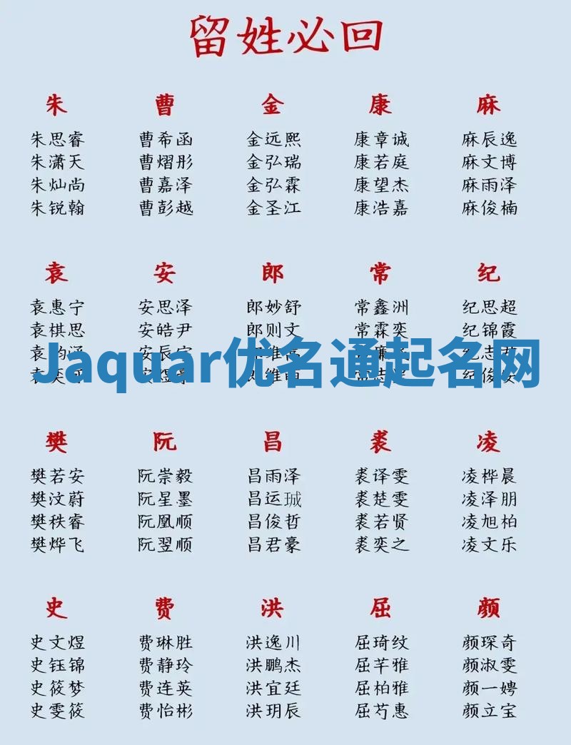Jaquar优名通起名网