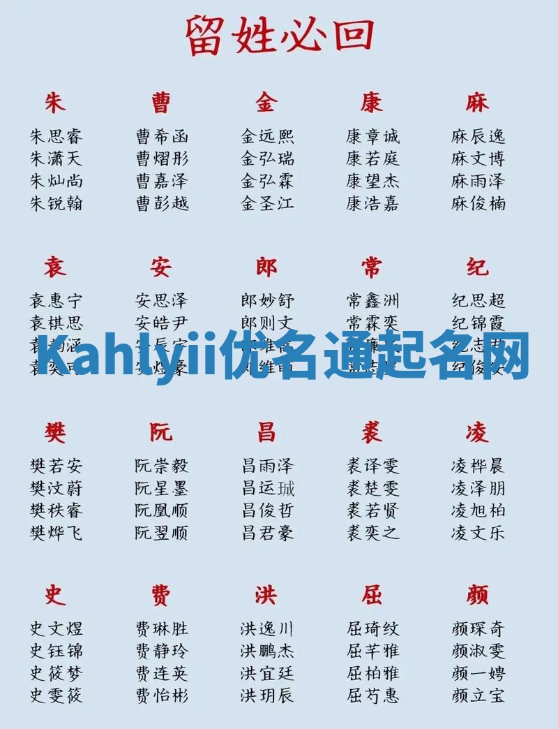 Kahlyii优名通起名网