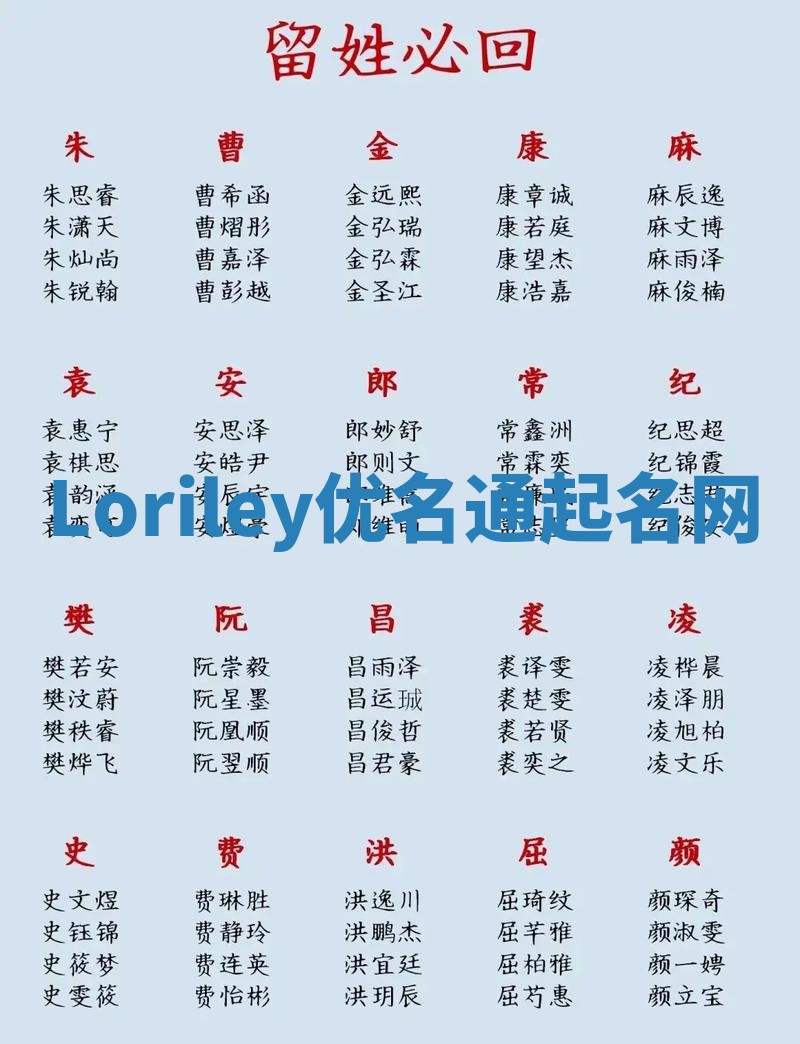 Loriley优名通起名网