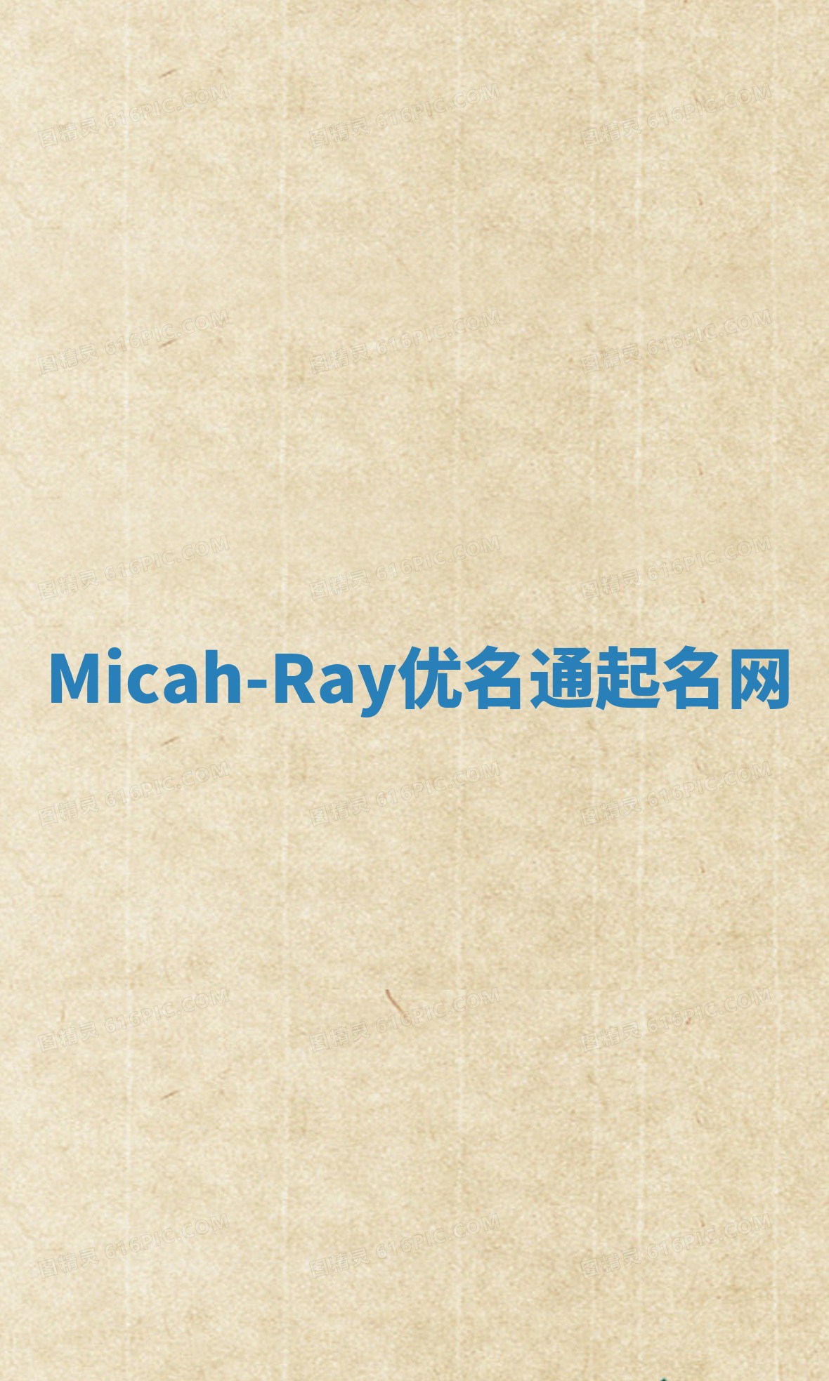Micah-Ray优名通起名网