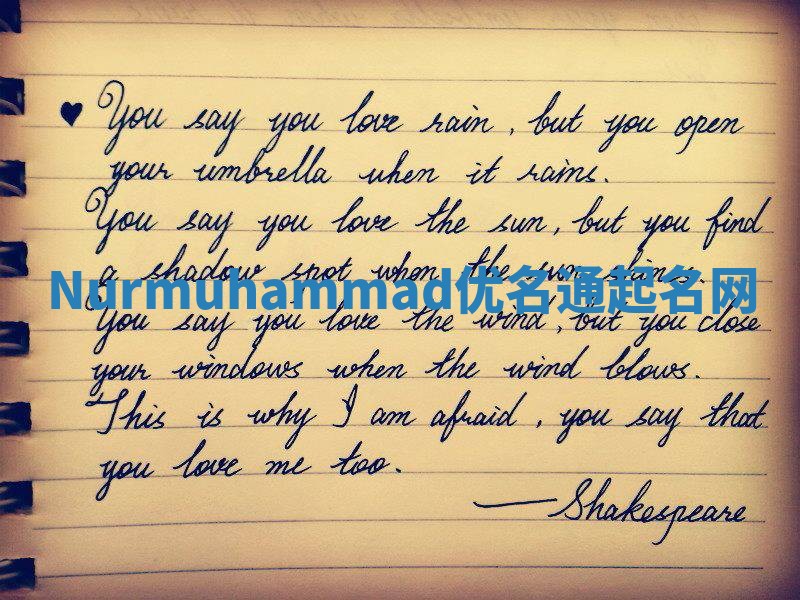 Nurmuhammad优名通起名网