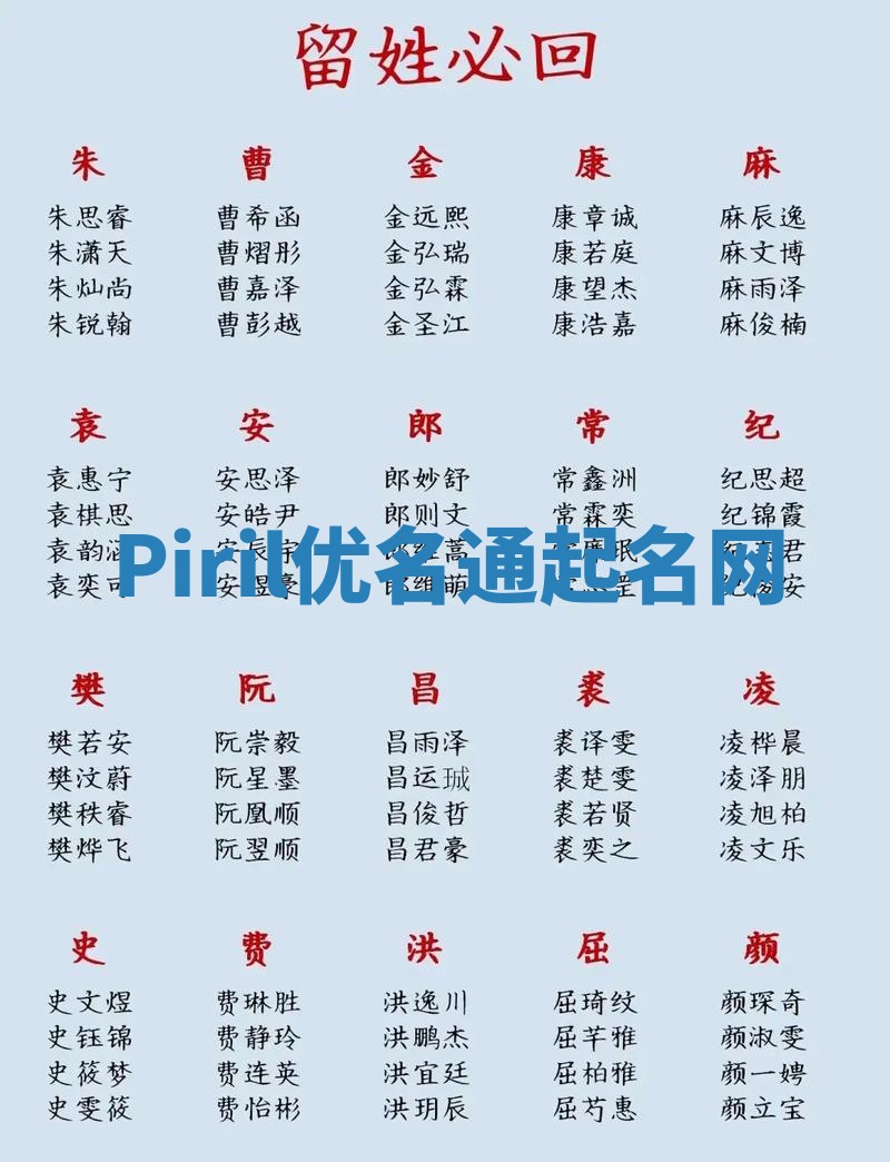 Piril优名通起名网 Piril优名通起名网