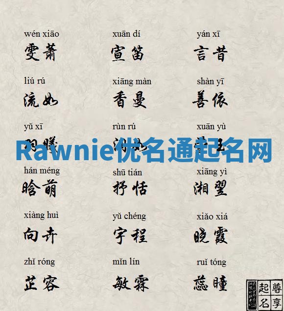 Rawnie优名通起名网
