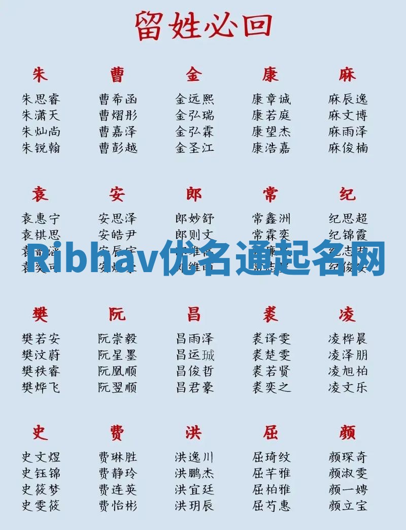 Ribhav优名通起名网