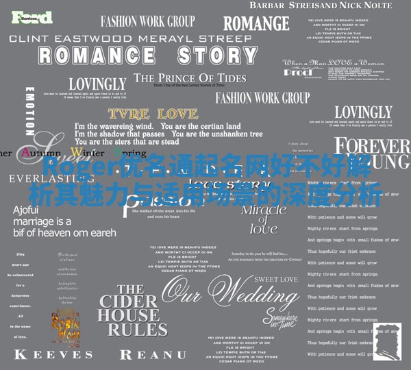 Roger优名通起名网好不好 解析其魅力与适用场景的深度分析