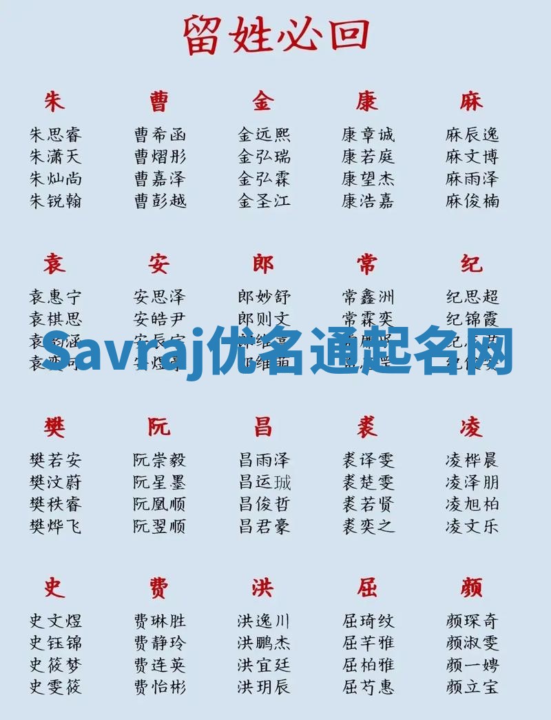 Savraj优名通起名网