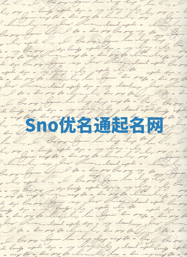 Sno优名通起名网
