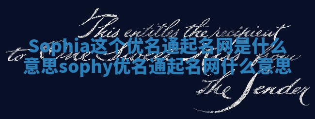 Sophia这个优名通起名网是什么意思_sophy优名通起名网什么意思