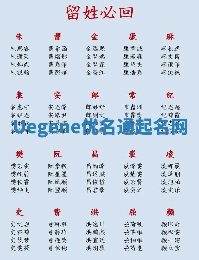 Uegene优名通起名网 Uegene优名通起名网