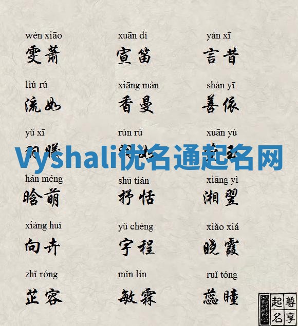 Vyshali优名通起名网