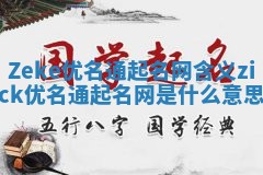 Zeke优名通起名网含义 zick优名通起名网是什么意思