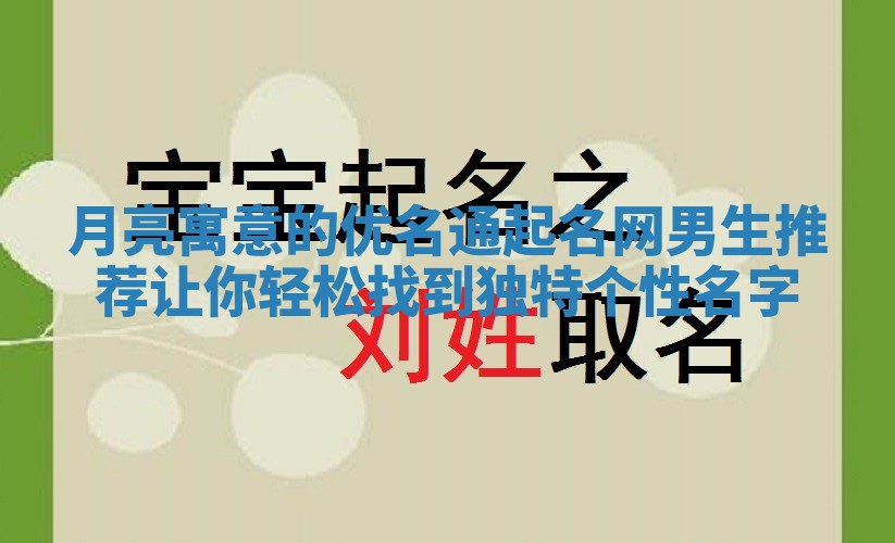 月亮寓意的优名通起名网男生推荐让你轻松找到独特个性名字