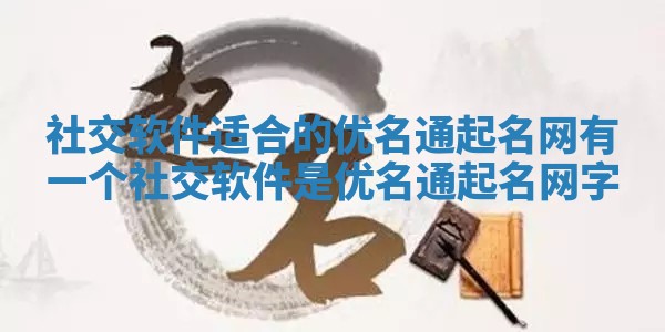 社交软件适合的优名通起名网_有一个社交软件是优名通起名网字